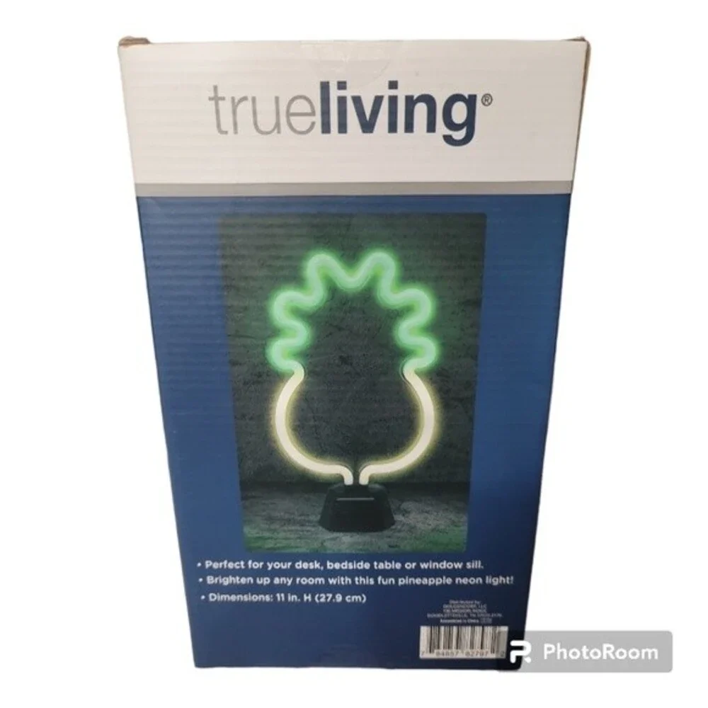 True Living Neon LED Light Pineapple Party Tabletop Light
